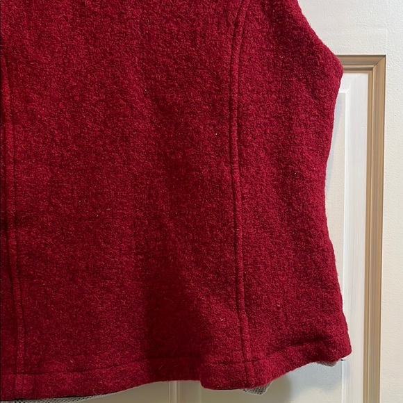 Woolrich Red Boiled Wool Mesh Lined Full Zip Up Vest - Size Small - Picture 13 of 16